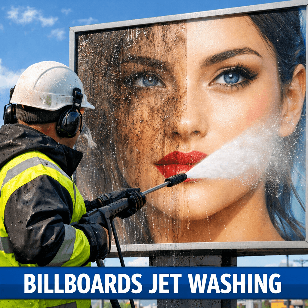 Billboards jet washing ensures outdoor advertising displays 