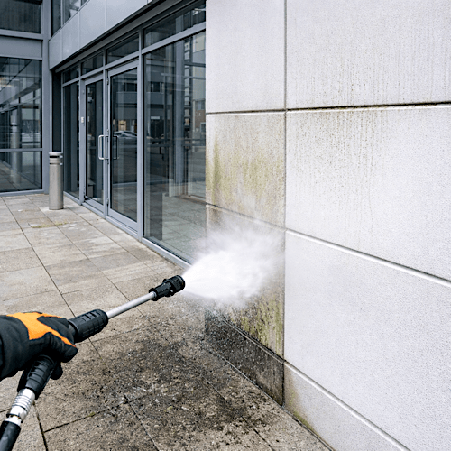 Commercial building jet washing is essential for maintaining professional business environments