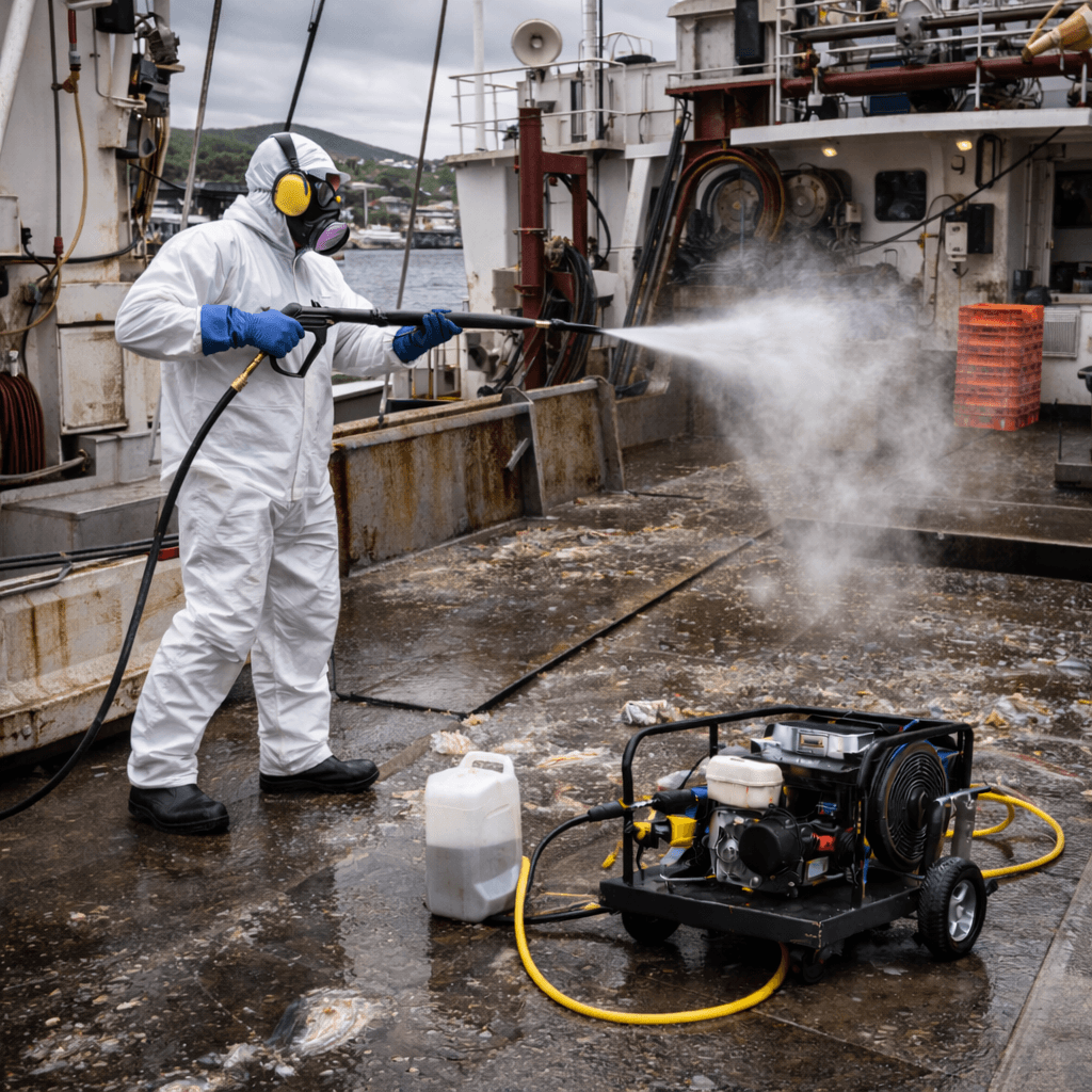 Fishing jet washing safeguards vessel reliability, extends infrastructure lifespan, supports food safety at processing facilities,
