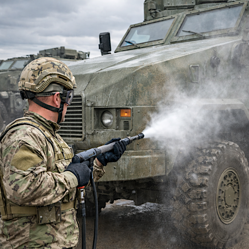 Military jet washing provides specialist cleaning services for defence installations, vehicles, aircraft,