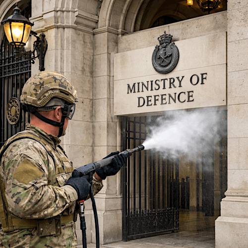 Ministry of Defence jet washing delivers cleaning services across MoD properties, installations, and facilities