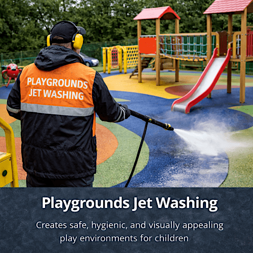 Playgrounds jet washing creates safe, hygienic, and visually appealing play environments for children