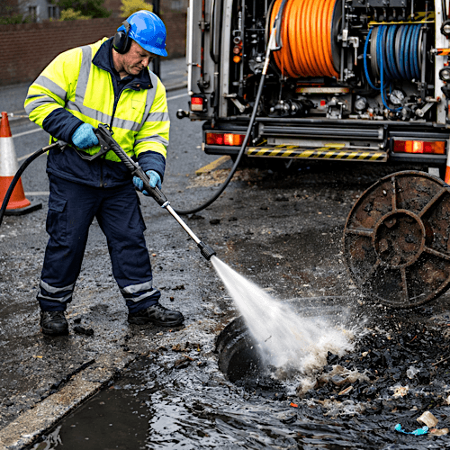 Sewage jet washing provides specialist decontamination cleaning following sewage overflows, drainage failures, and wastewater contamination