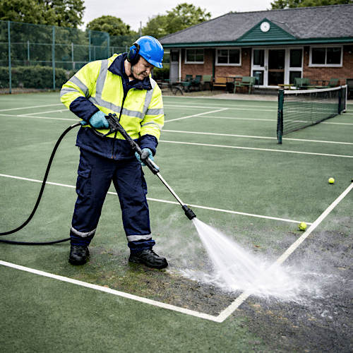 Tennis clubs' jet washing maintains the courts, clubhouses, and surrounding facilities that support tennis