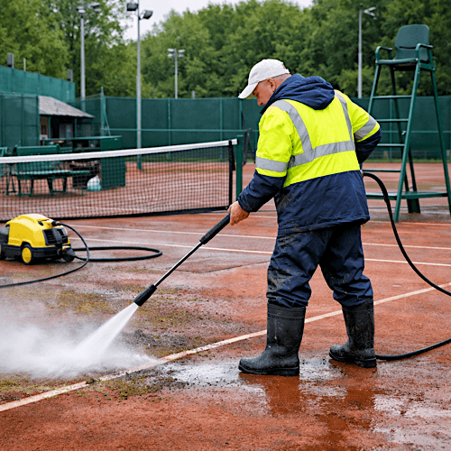 Tennis grounds jet washing helps maintain the facilities and infrastructure that support tennis venues